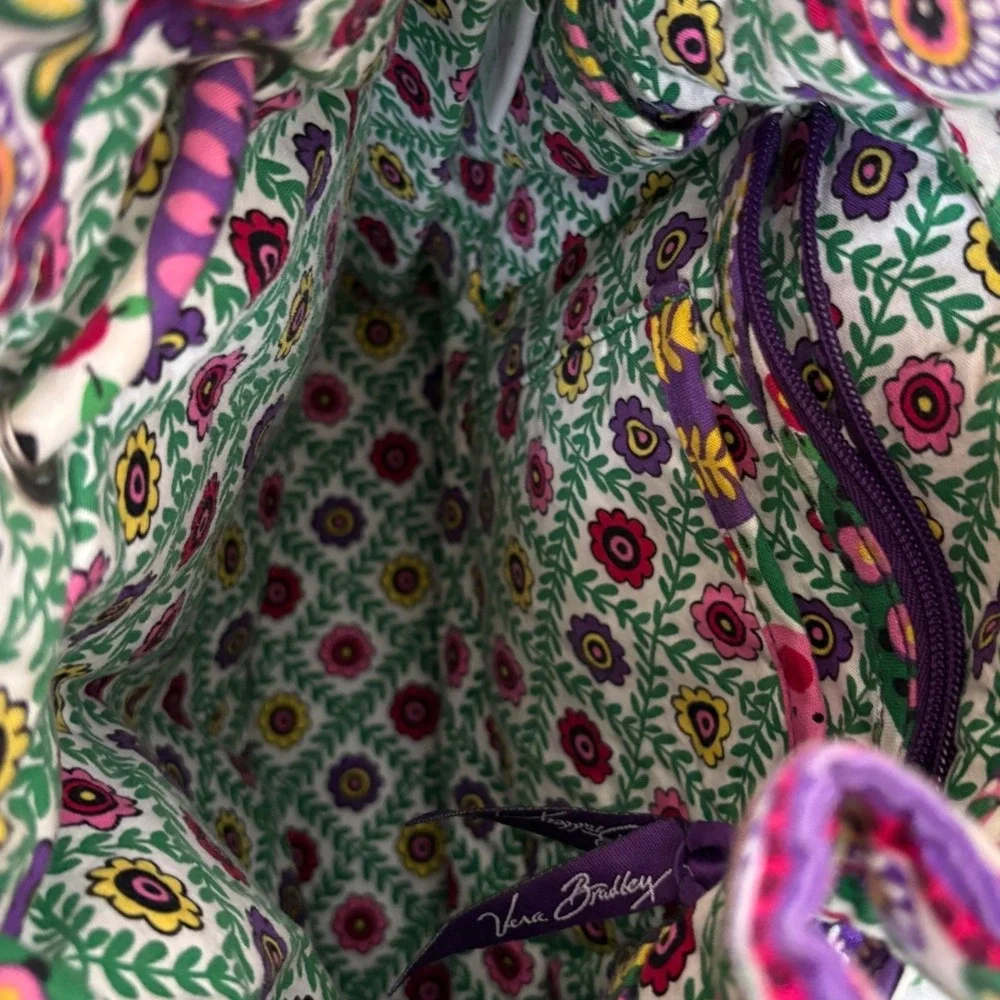 Vera Bradley Quilted Floral Bucket Crossbody Bag Multicolor‎ Adjustable Strap